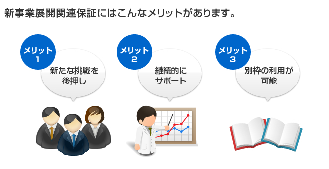 新事業展開関連保証にはこんなメリットがあります